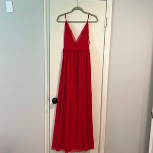 Floor length Red Michael Costello Dress